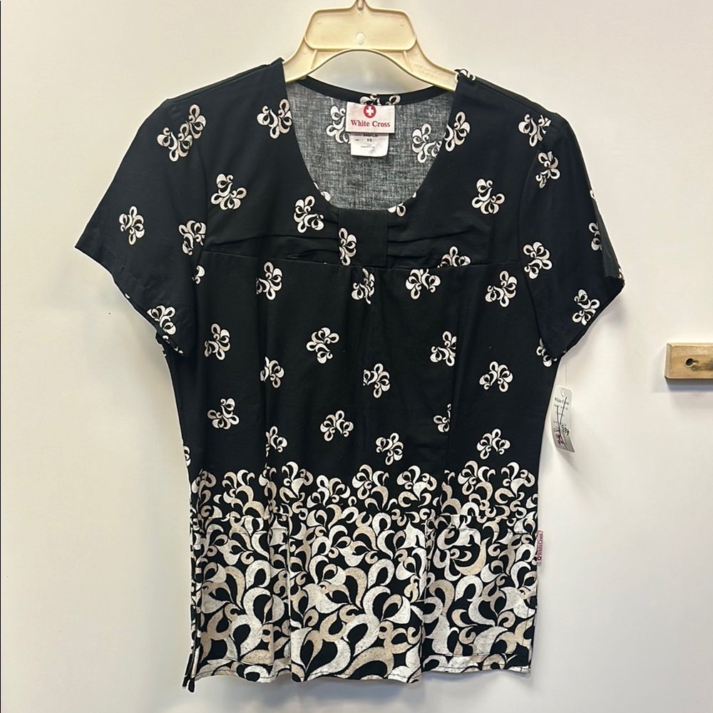 White Cross Black and White Women's Top